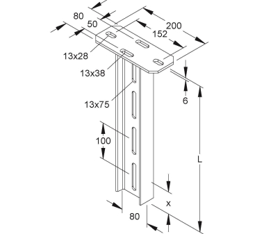 Niedax HI80/700 Hängestiel, I- HI 80/700 