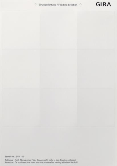 GIRA 2871112 Beschriftungsbögen 69x67mm 