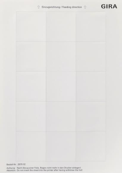 GIRA 287002 Beschriftungsbögen 51x51mm 