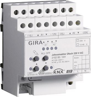 GIRA 215200 Jalousieaktor 2fach AC 230V 