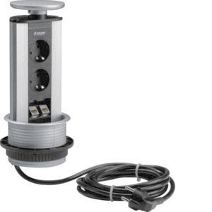 Hager Tischeinbaumodul 2Steck-  G7044LAN 