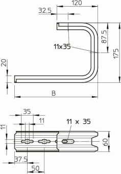 OBO TPD 145 FS Wand-u.Deckenbügel 