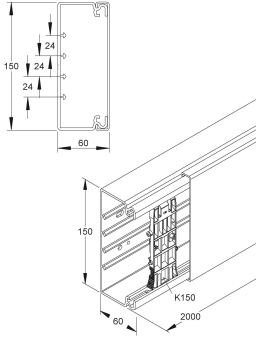HKL Kanal 60x150 RAL     HKL 60150.6 CWS 