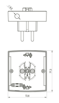 ALRE-IT Schuko-Stecksockel         JZ-19 