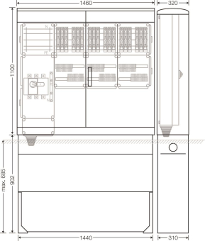 Hensel Ladeverteiler f. Mi EV 11kW 18010 