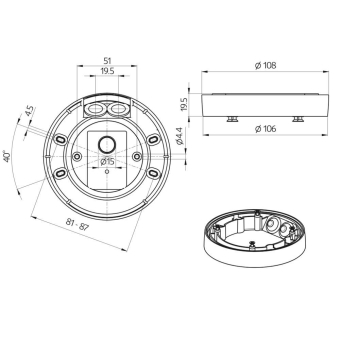 AP Montageset IP54 PD2N- / PD4N-UP 93753 