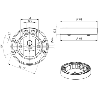 AP Montageset IP54 PD2N- / PD4N-UP anthr 