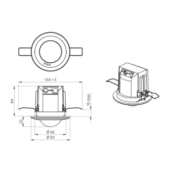 BEG 94055 Luxomat       PD2N-M-1C-LED-DE 