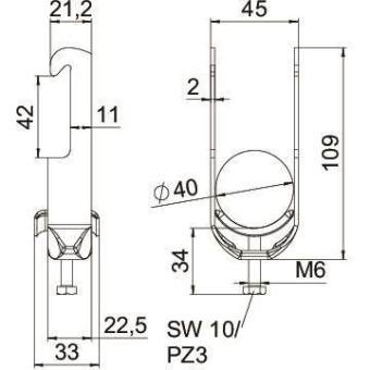 OBO BS-W1-M-40 A2 Bügelschelle 2056 