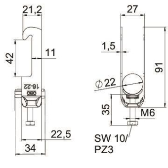 OBO BS-W1-K-22 ALU Bügelschelle 2056 