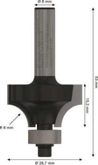 Bosch Abrundfräser 8mm R1 8mm 2608628341 