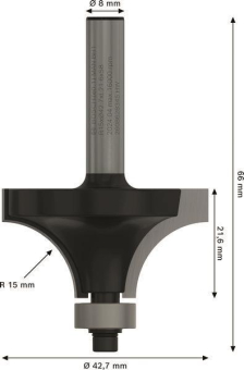 Bosch Abrundfräser 8mm R1     2608628345 