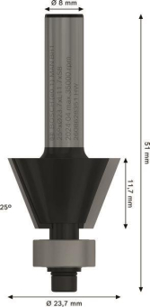 Bosch Fase-/Bündigfräser 8mm  2608628351 