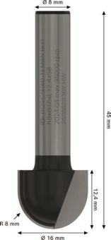 Bosch Hohlkehlfräser 8mm R1   2608628369 