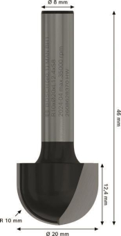 Bosch Hohlkehlfräser 8mm R1   2608628370 