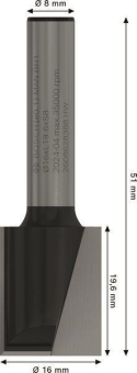Bosch Nutfräser 8mm D1 16mm   2608628388 