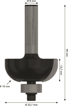 Bosch Hohlkehlfräser 8mm R1   2608628364 