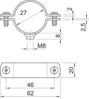 OBO 2900WM8 27 FT Abstandschelle 