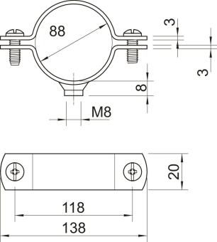 OBO 2900WM8 88 FT Abstandschelle 