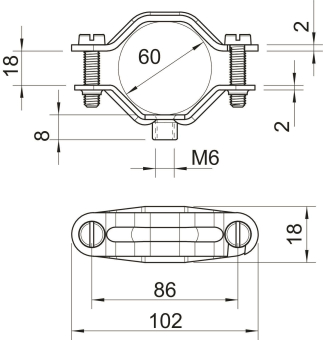 OBO 2073 M6 G Abstandschelle 