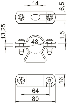 OBO 733 48 ALU Abstandschelle m.Langloch 