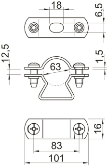 OBO 733 63 A2 Abstandschelle m.Langloch 