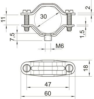 OBO 2071 M6 G Abstandschelle 