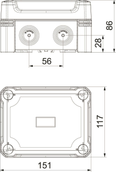 OBO X06C R LGR Leergehäuse m.Schiene 