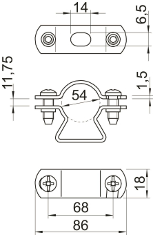 OBO 733 54 A2 Abstandschelle m.Langloch 
