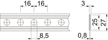 OBO MZ024 PE III 27 Montageband gelocht 