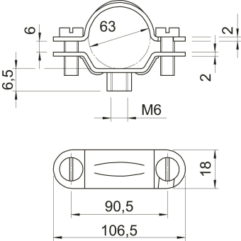 OBO 2900 M6 61-64 G Abstandschelle 