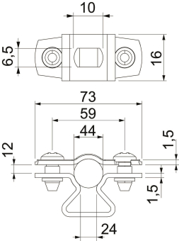 OBO ASL 733 44 G Abstandschelle 