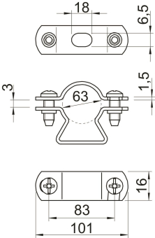 OBO 733 63 G Abstandschelle m.Langloch 