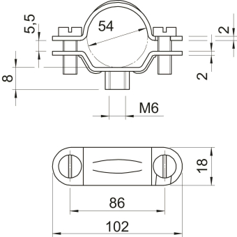 OBO 2900 M6 49-55 G Abstandschelle 