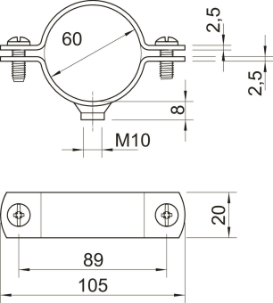 OBO 2900WM10 60 FT Abstandschelle 