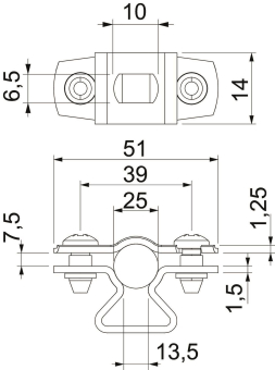 OBO ASL 733 25 ALU Abstandschelle 