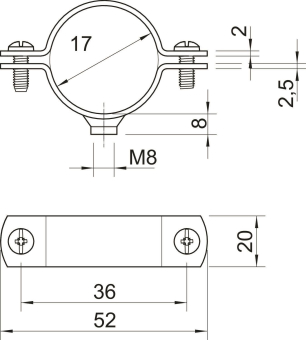 OBO 2900WM8 17 FT Abstandschelle 