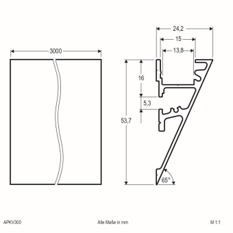 EVN Wand-Profil, schräg          APKV300 