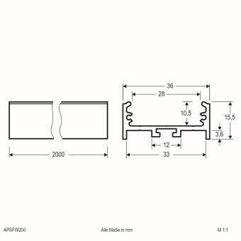 EVN U-Profil flach extrabreit   APSFW200 
