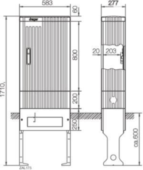 Hager Verteilersäule leer         ZAL175 