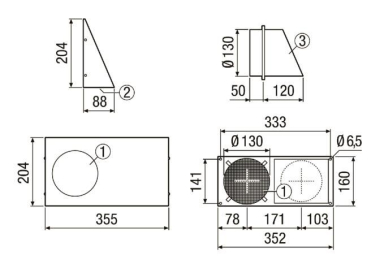 MAICO Kombi-Wandstutzen, DN     KWH 12 R 