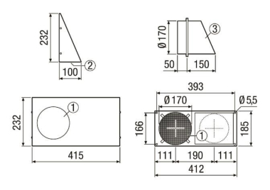 MAICO Kombi-Wandstutzen, DN     KWH 16 R 