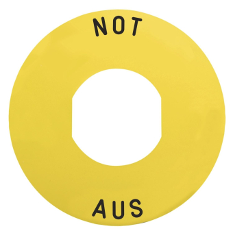 GS Schild, D=60mm, gelb, NOT AUS ZBY9260 