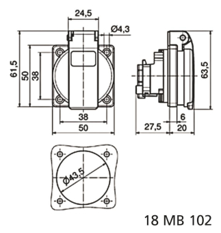 Bals Schutzkontakt-Anbausteckdose  71100 
