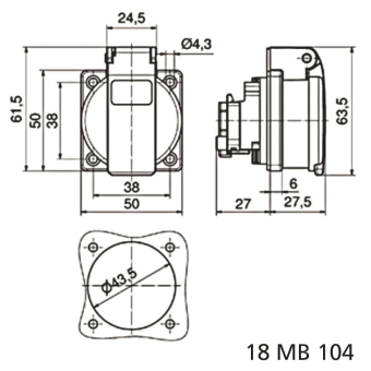 Bals Schutzkontakt-Anbausteckdose  71102 