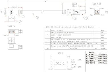EFB USB2.0 Anschlusskabel  K5245SW.0,5V2 
