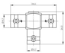 TG BNC-T-Stück 50 OHM (F-F-  J01004B0616 