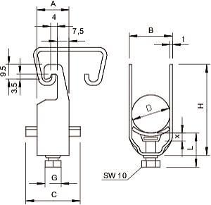 OBO 2056U 52 A2 Bügelschelle 46-52mm A2 