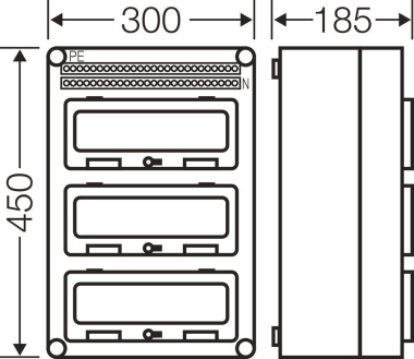 HENS Automaten-Gehäuse 3R 36TE 3  MI1333 