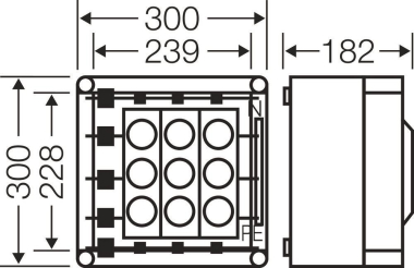 HENS Mi-Sicherungsgehäuse 3x63A   MI3260 